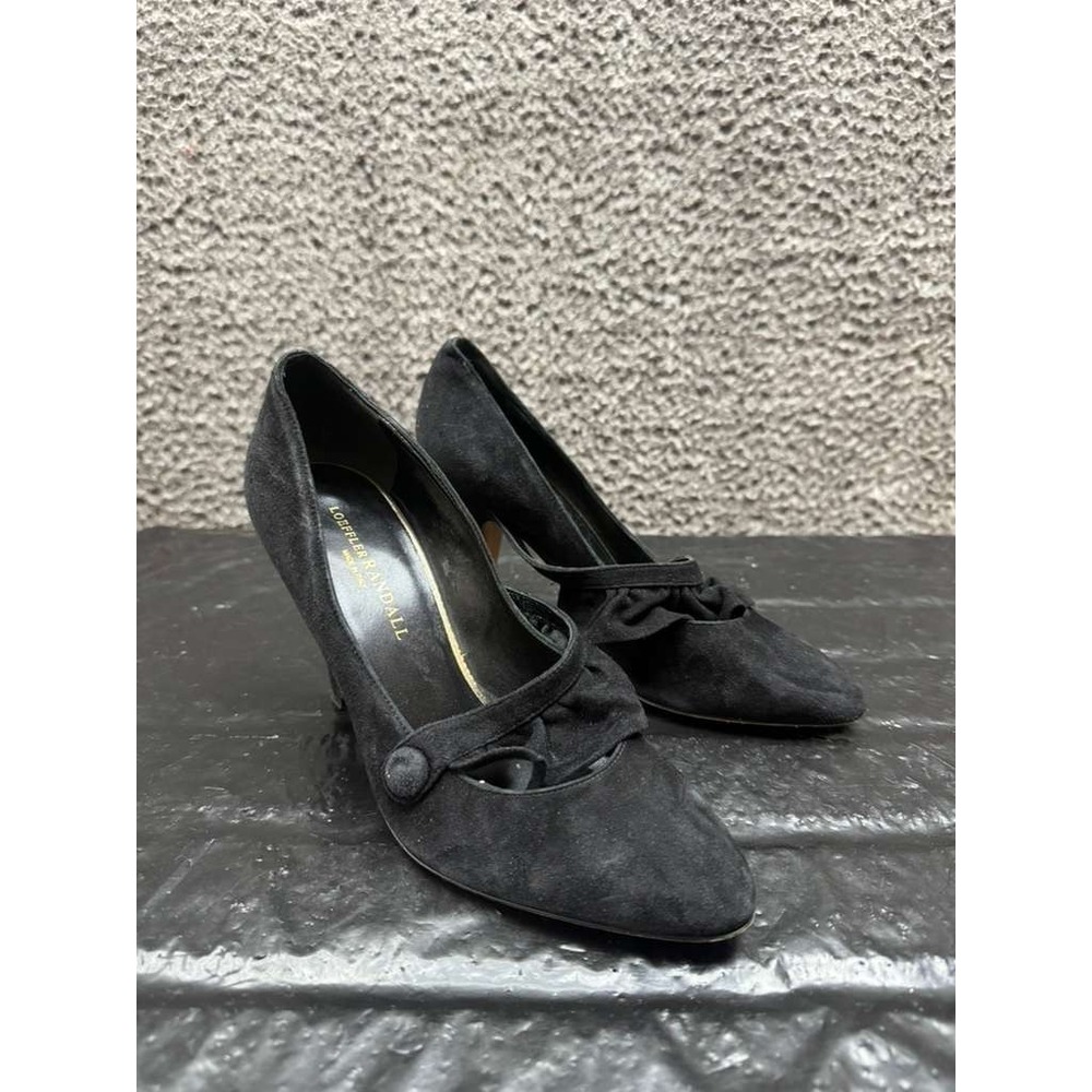 Loeffler Randall Suede Ruffle Slip On Pumps Black‎ Women's Size 7.5B US